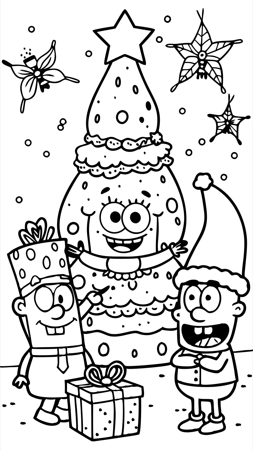 Páginas para colorear de Navidad Bob Esponja